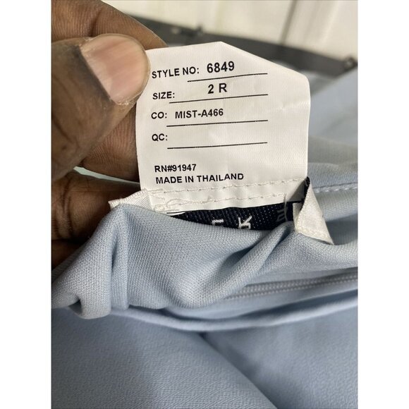 AFTER SIX One-shoulder Draped Cowl-neck Maxi Dress In Mist Size 2R - Picture 8 of 9